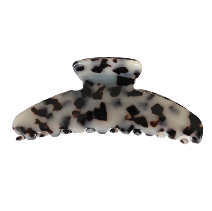 Premium oversized hair claw in light turtle