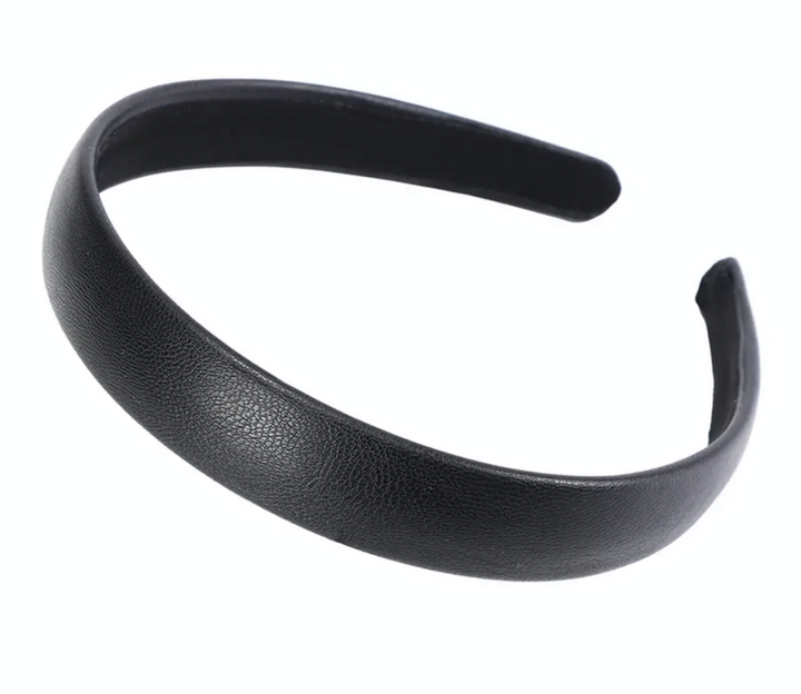 Headband Vegan Leather 2.2cm -Black