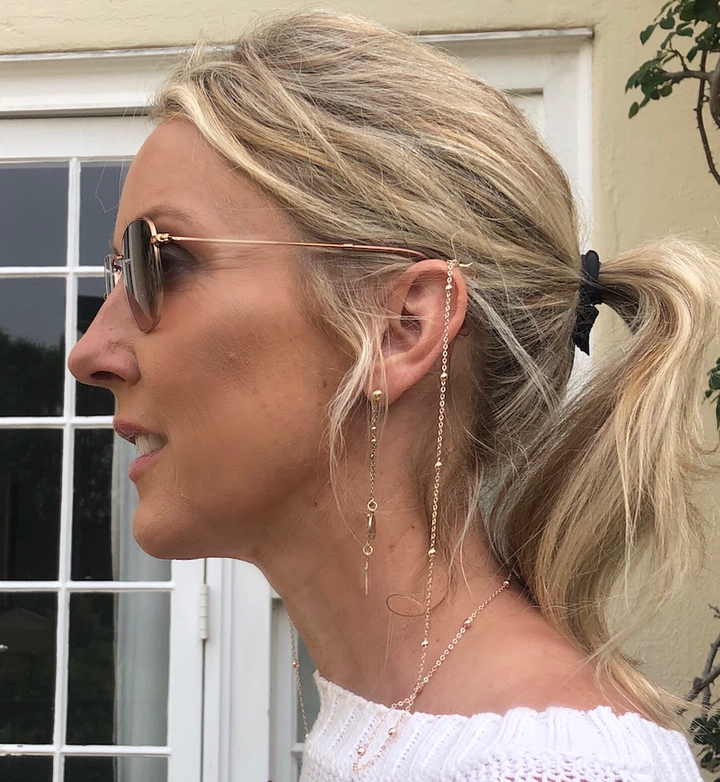 Glasses / Sunglasses Chain metal in Rose gold