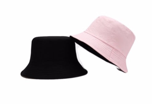 Bucket Hat - reversible in  Pink/Black