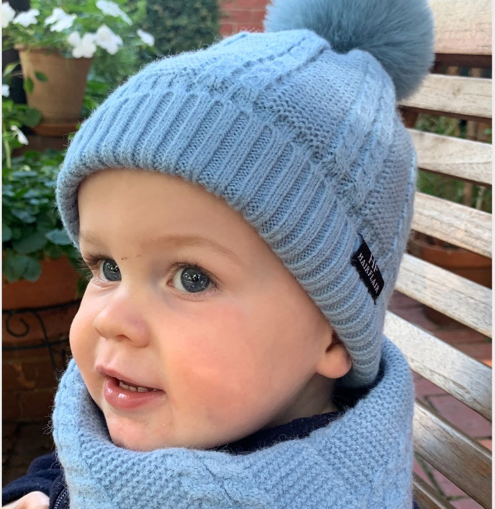 WS - KIDS Beanie & Scarf - Blue - 1-4yr