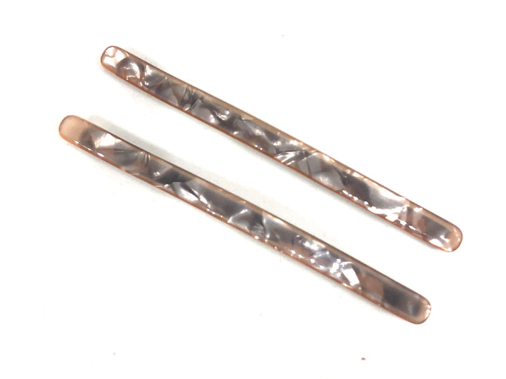 Acetate Hairpins -pink/nude Pearl- 2pce
