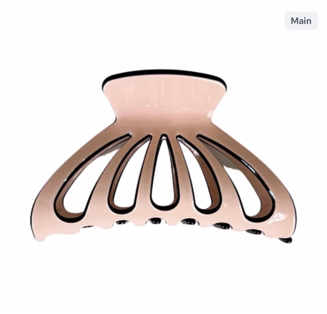 Acetate Large Hair Claw - Chanel Pink & Black