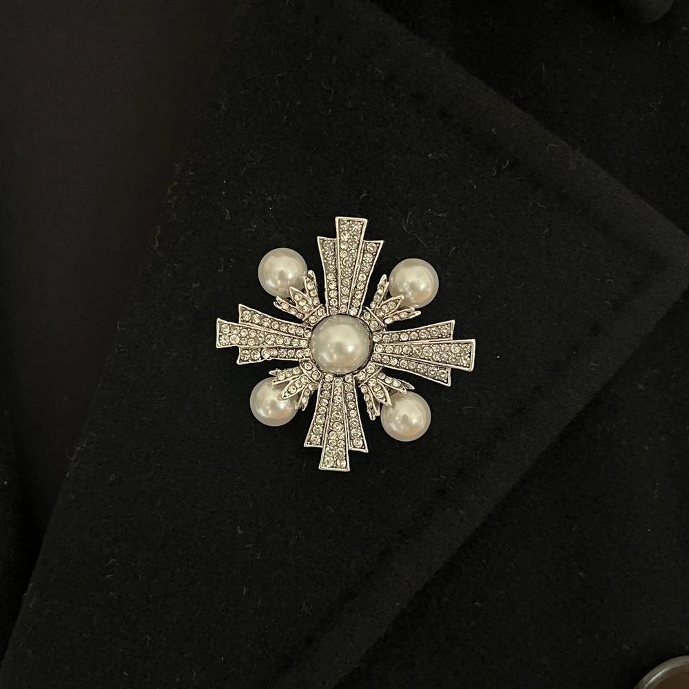 Brooch - Victoria Cross Pearl & Siver