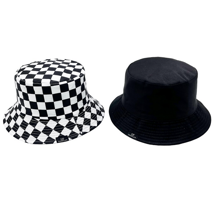 Bucket Hat - Reversible black/white check