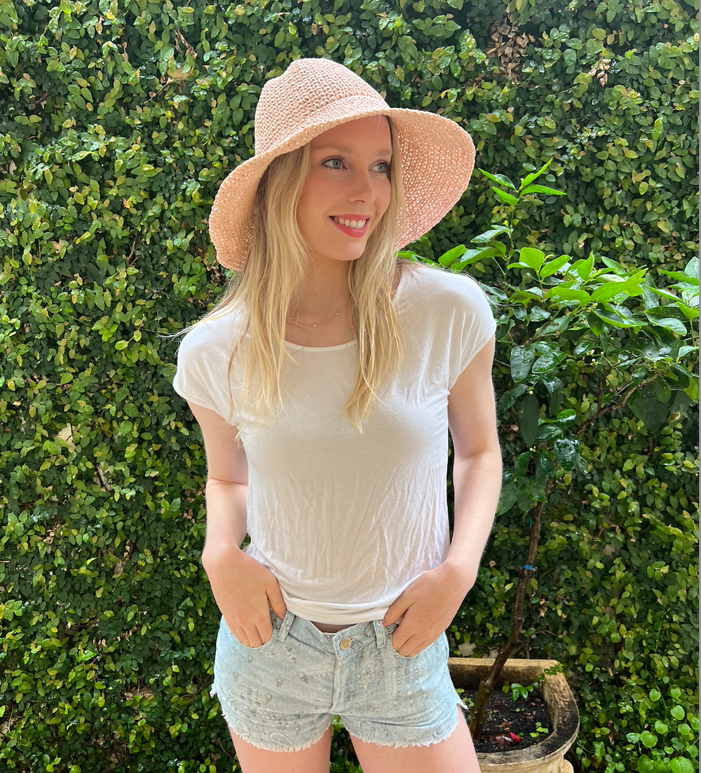 WS - Woven Foldable SunHat - Pink 746935882419