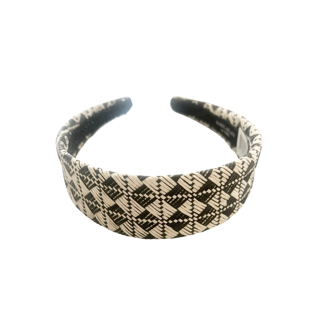 Straw Alice Headband - Black/white HairFlairAus by THD