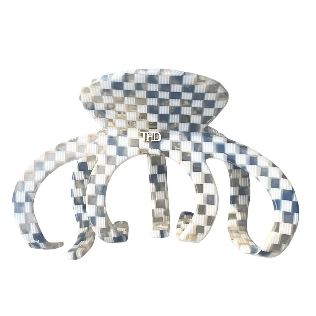 Octopus Acetate Hair Claw in Blue Check Paros hairflairaus by thd