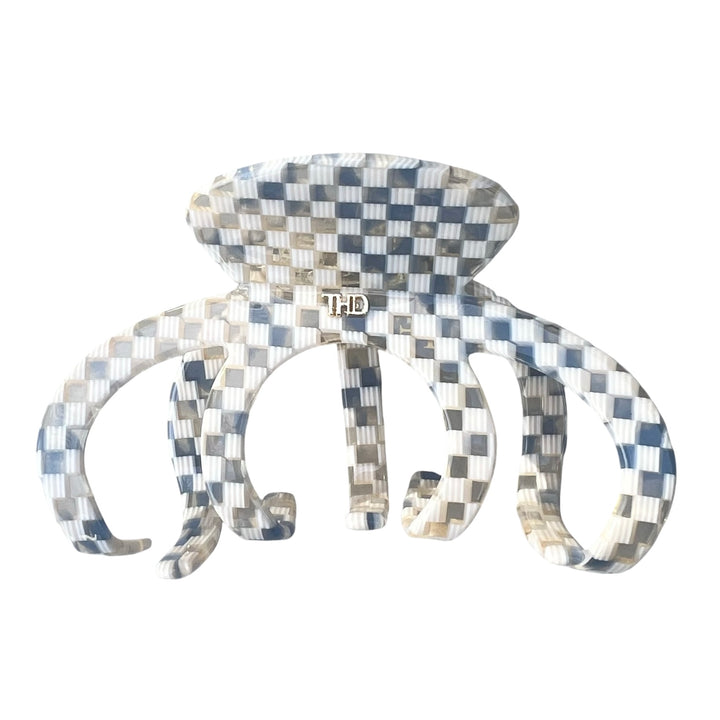 Octopus Acetate Hair Claw in Blue Check Paros hairflairaus by thd