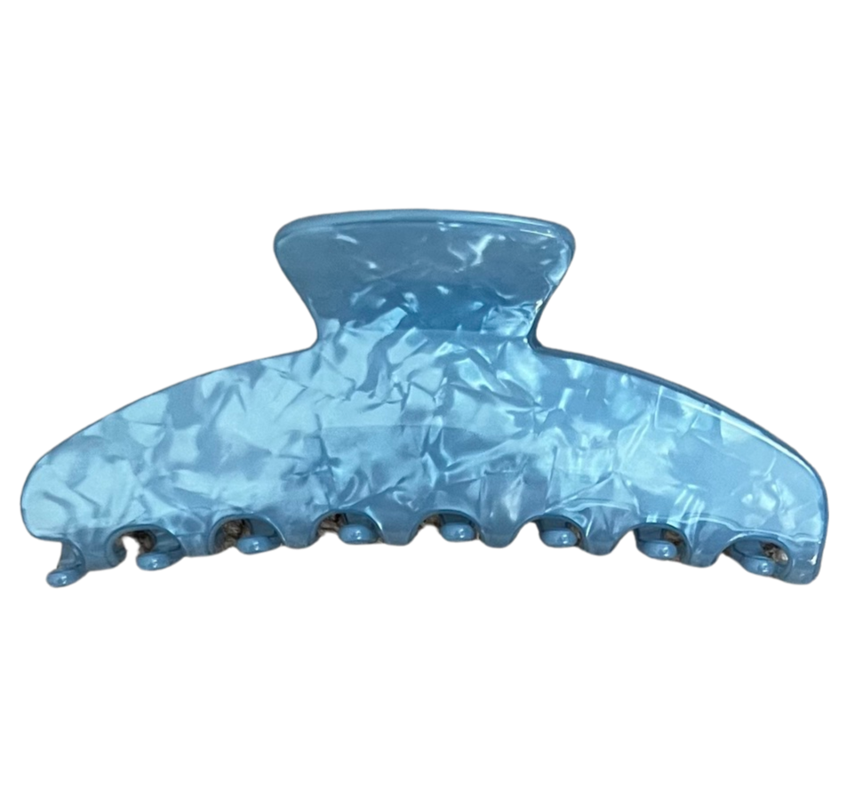 Premium oversized hair claw in Blue Pearl