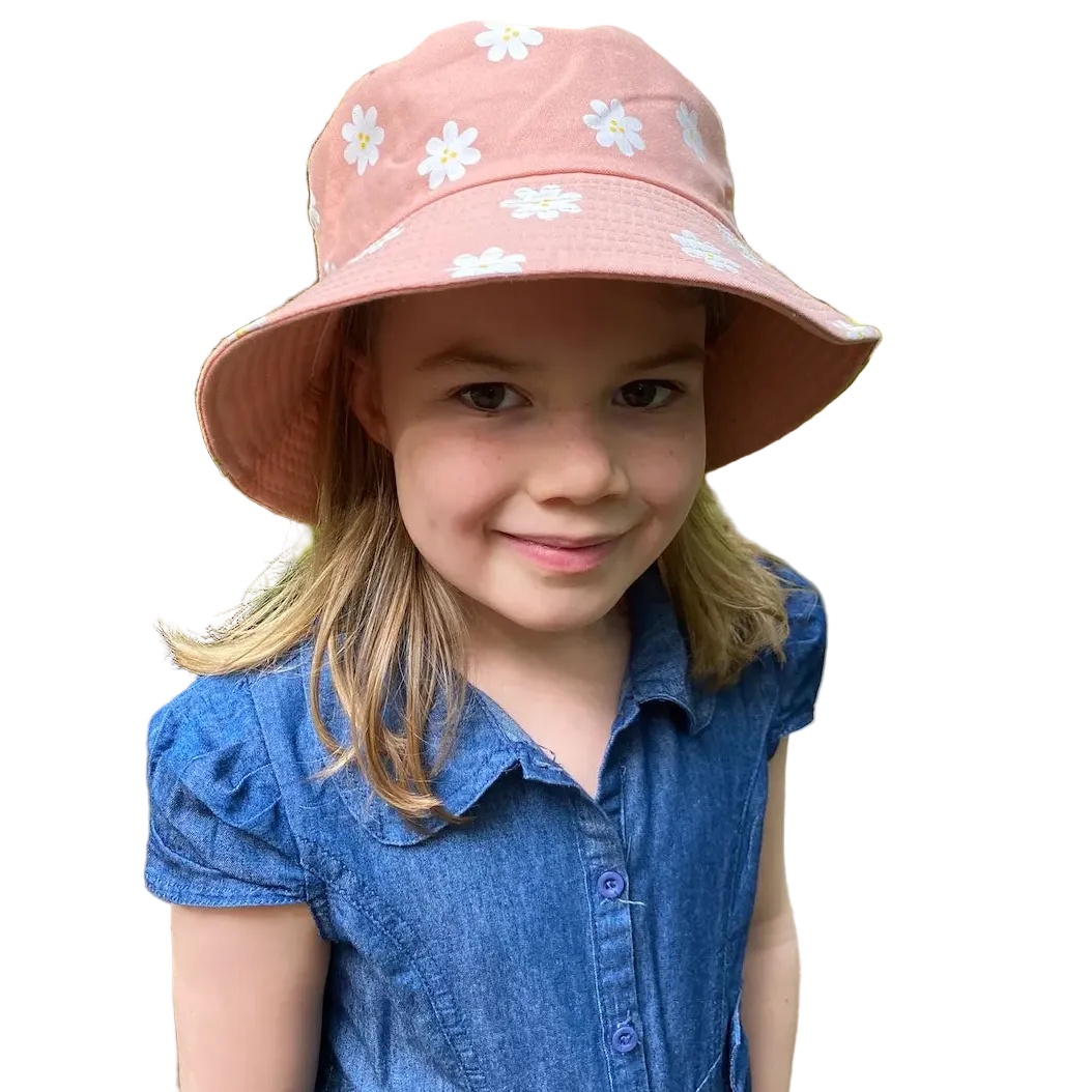 WS - Bucket Hat Reversible - Daisy - Pink Daisy/Pink - Image 1
