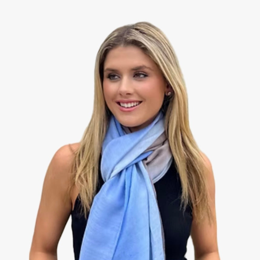 Scarf - Cashmere/ Mulberry Silk Scarf in Cereulean Blue/Classic blue