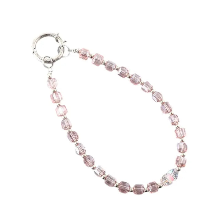 Crystal Wrist Phone Strap - Pink