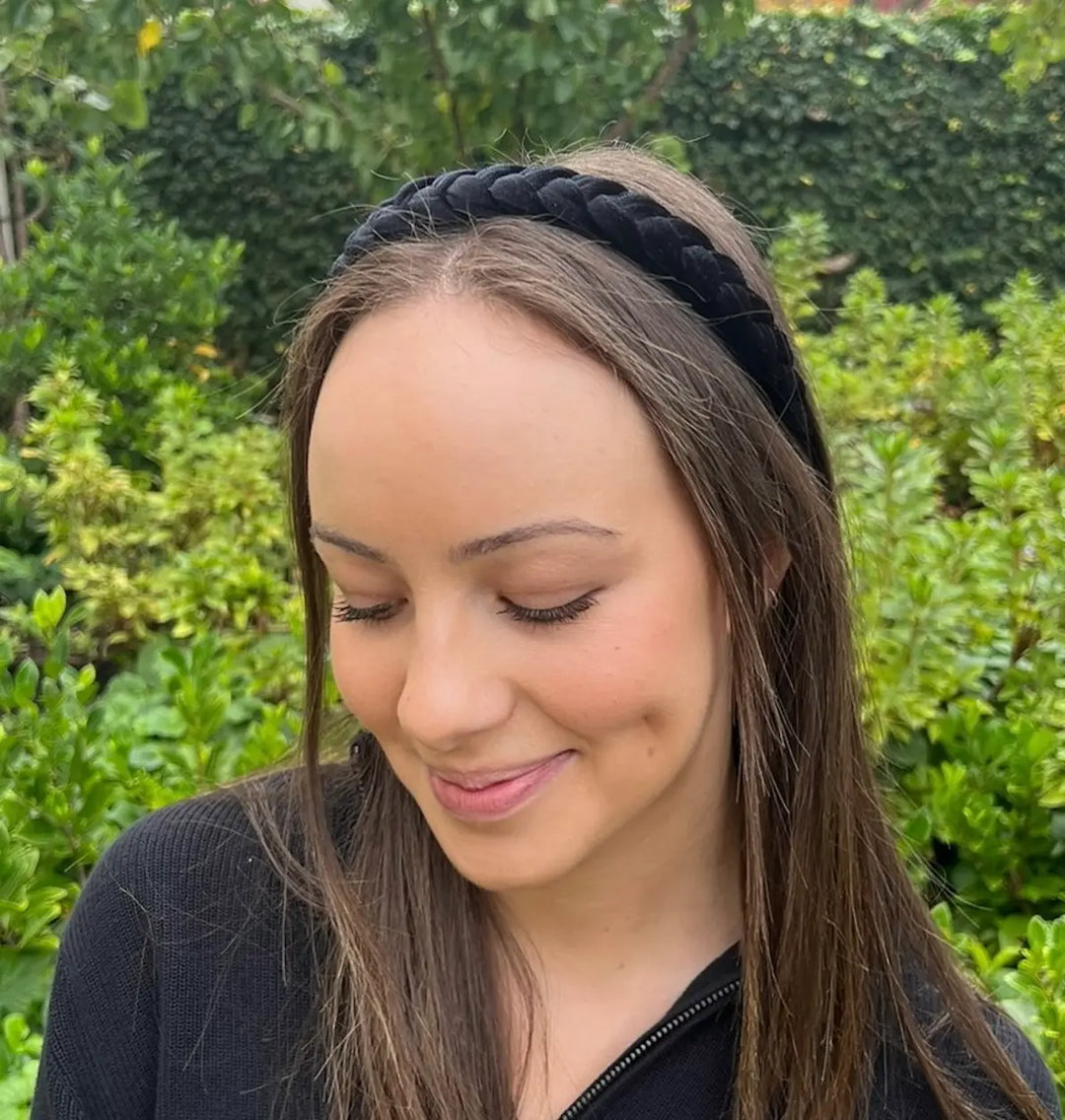 WS - Headband - Braided velvet- Black 744109225673