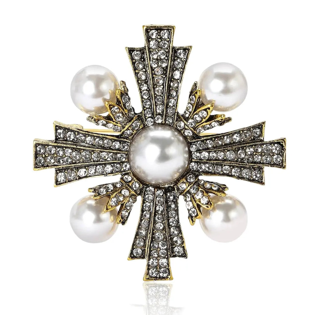 Brooch - Victoria Cross Pearl and gold