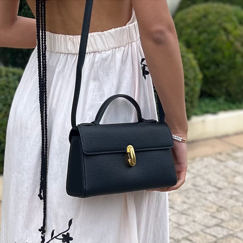 Katherine Vegan Leather Bag – Black