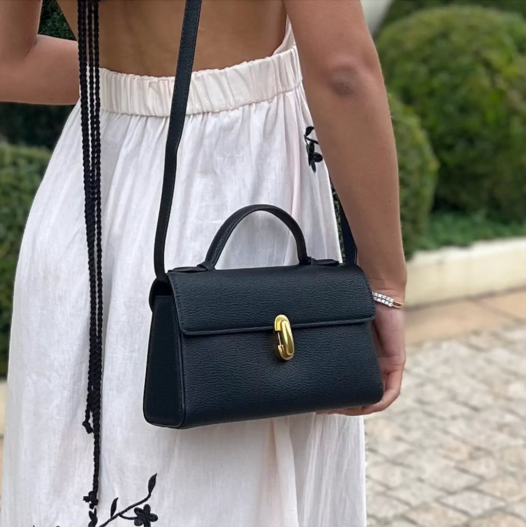 Katherine Vegan Leather Bag – Black