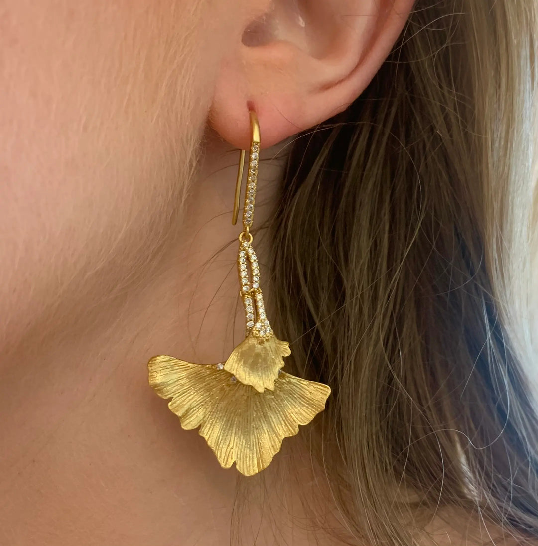 WS Ginko Leaf Earrings