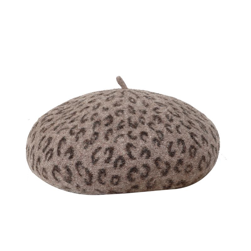 Lille Wool Leopard Beret - Mocha