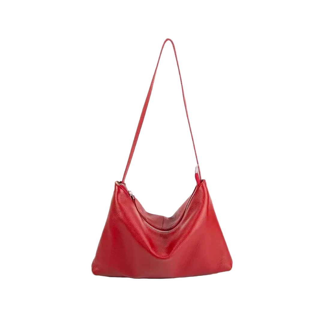WS Seattle cowhide shoulder bag in red Tania Hird Designs