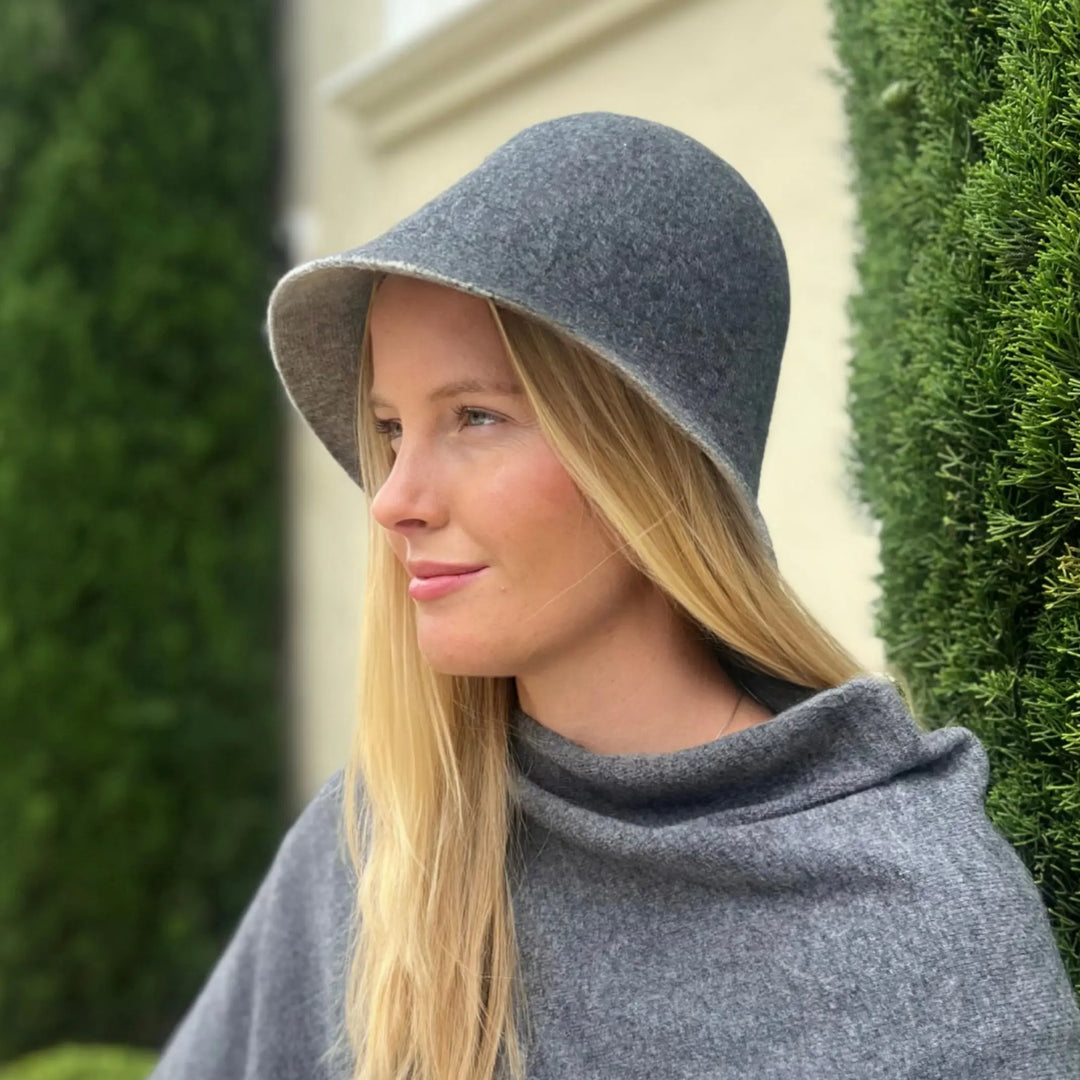 Boston Wool Cloche Hat- Grey