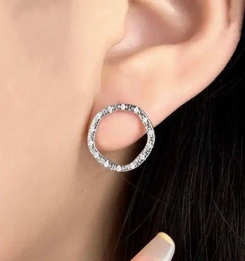 Rivière Circle zirconia Sterling silver Earrings