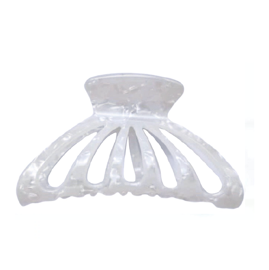 Large Premium Acetate Hair Claw in Pearl White