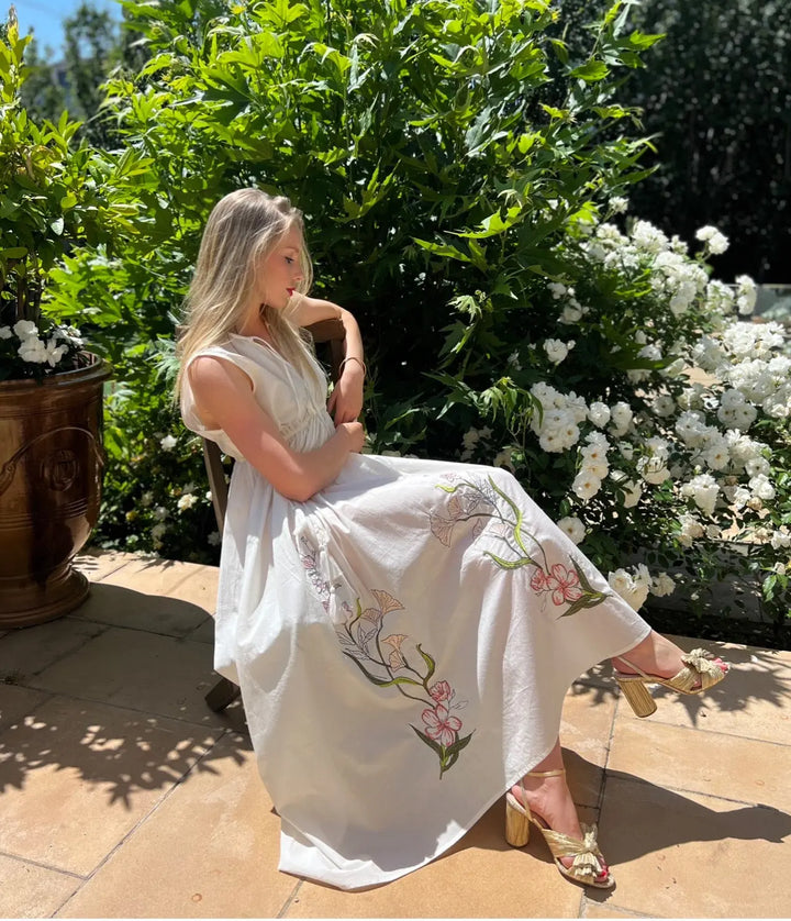 Elise Embroidered Cotton Dress