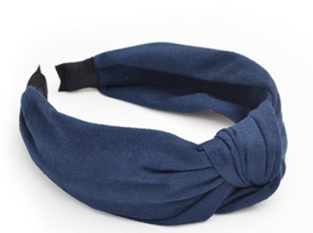 WS - Knotted Suede Headband-Navy 746935191399