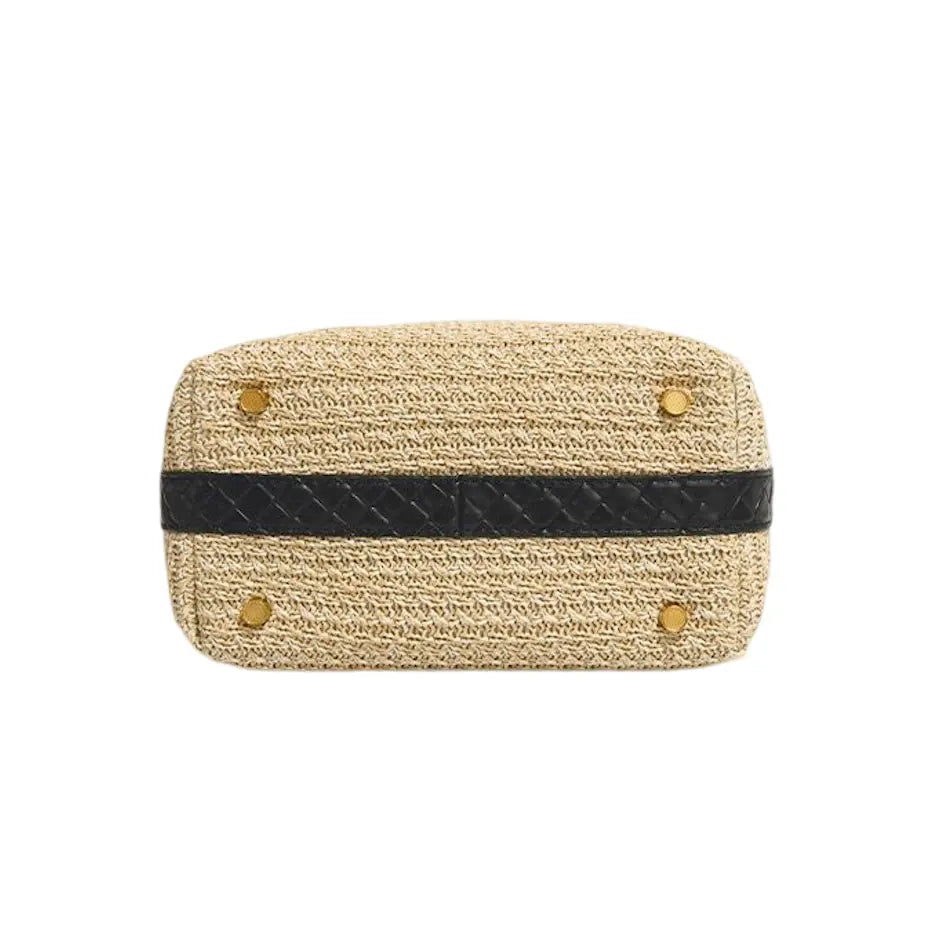 WS Bodicia - Straw Crotchet & Black Vegan Shoulder Bag - Image 6