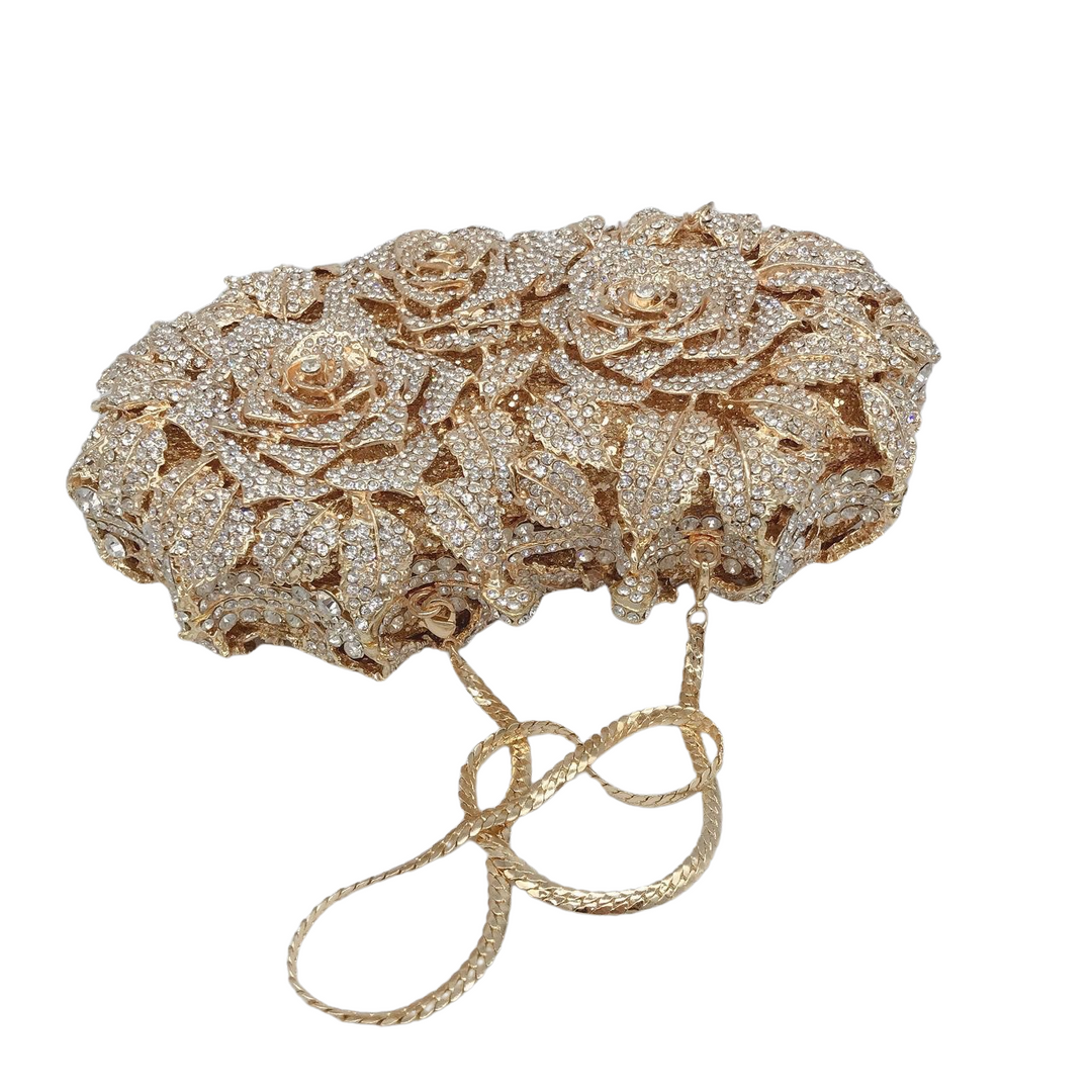 BellaRose diamond Gold Clutch Bag