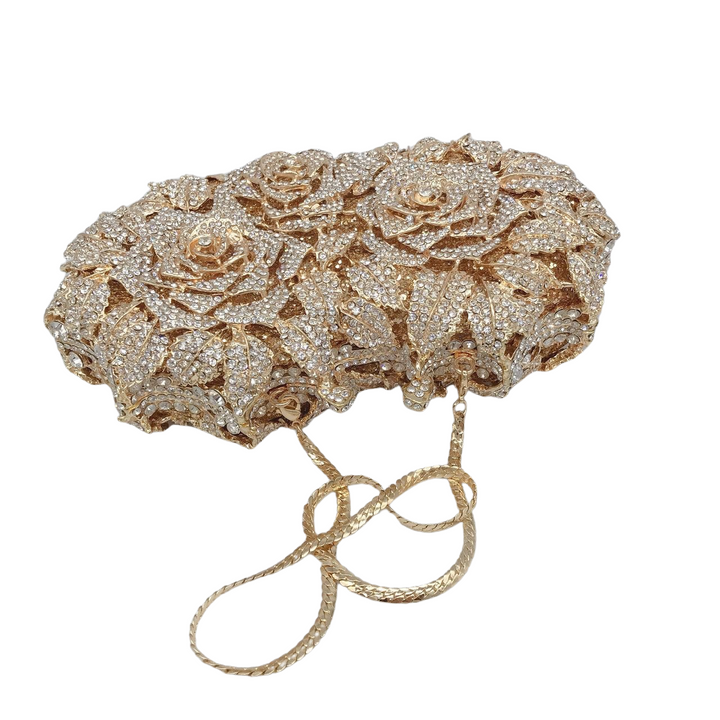 BellaRose diamond Gold Clutch Bag