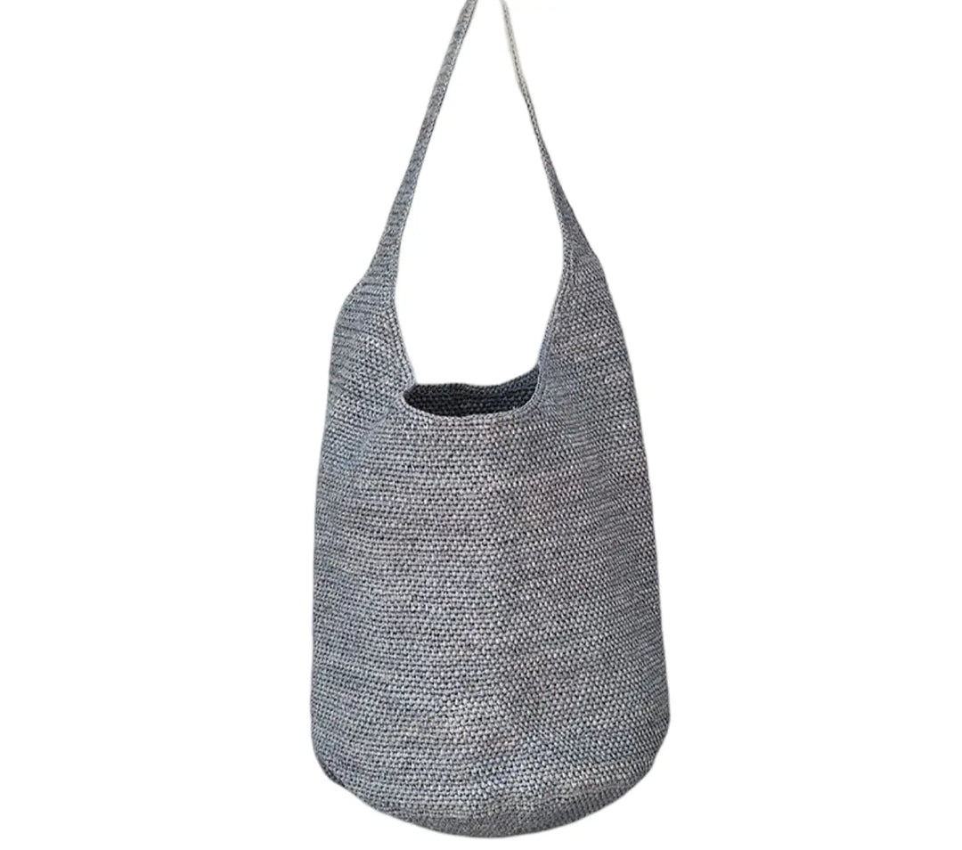 WS Eleanor Raffia Oversized Bag - Grey - Hero