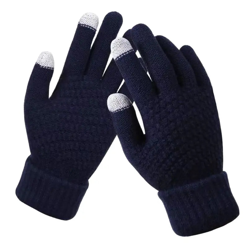 Touchscreen Gloves Women - Woolblend Navy