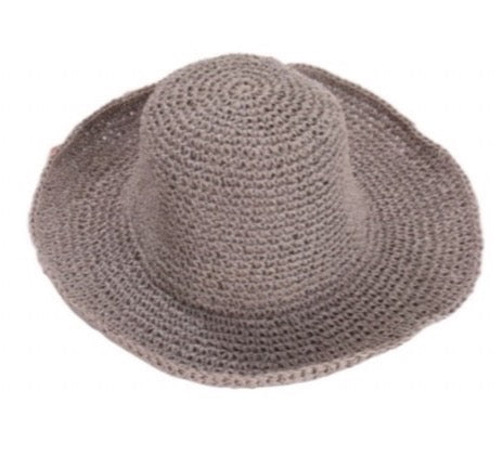 Woven Foldable Sunhat in Grey