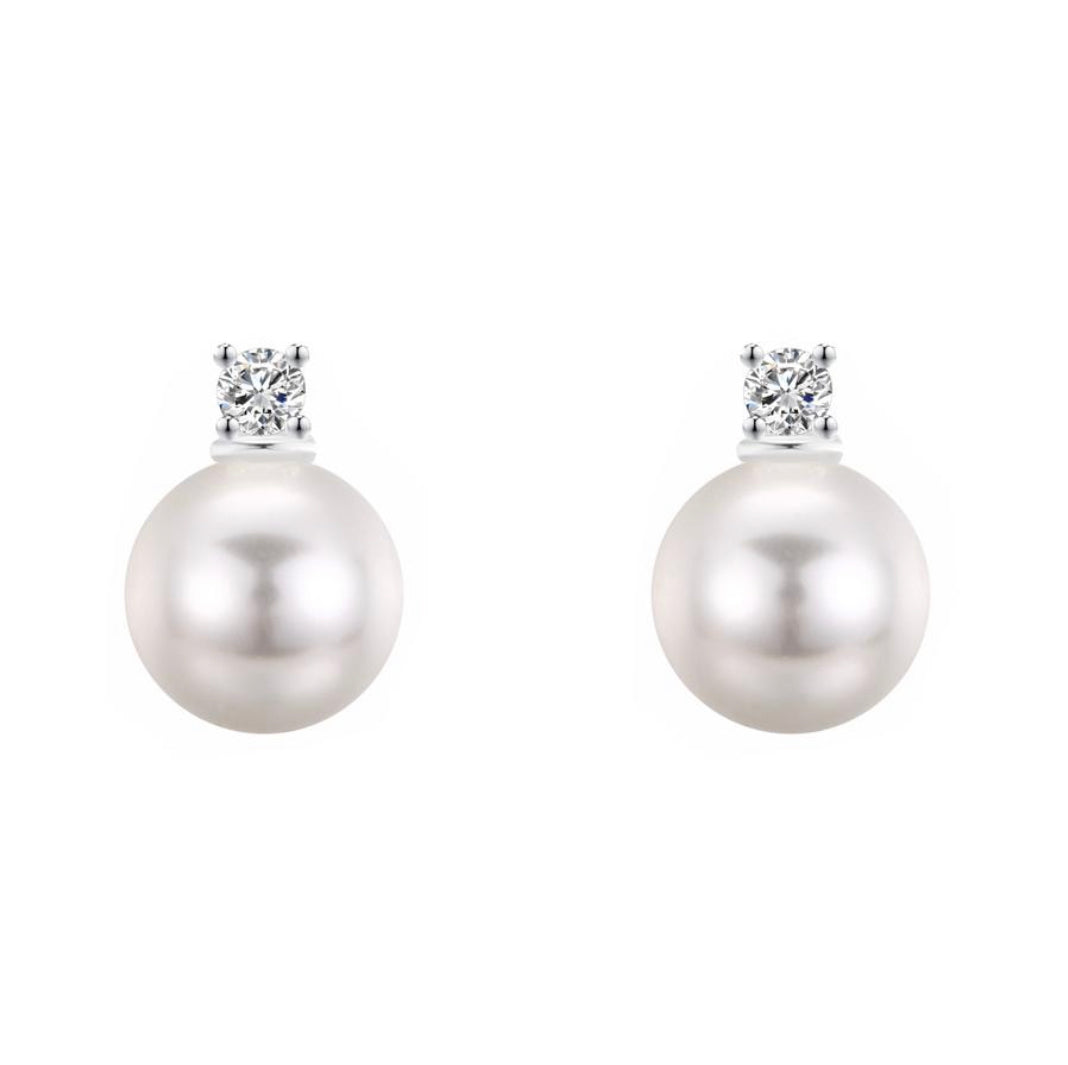Kai White Pearl & zirconia Pendant on sterling silver neck