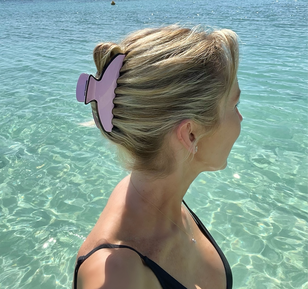 WS Oversized Hairclaw in Pirouette Pink - Black Trim 75452353555