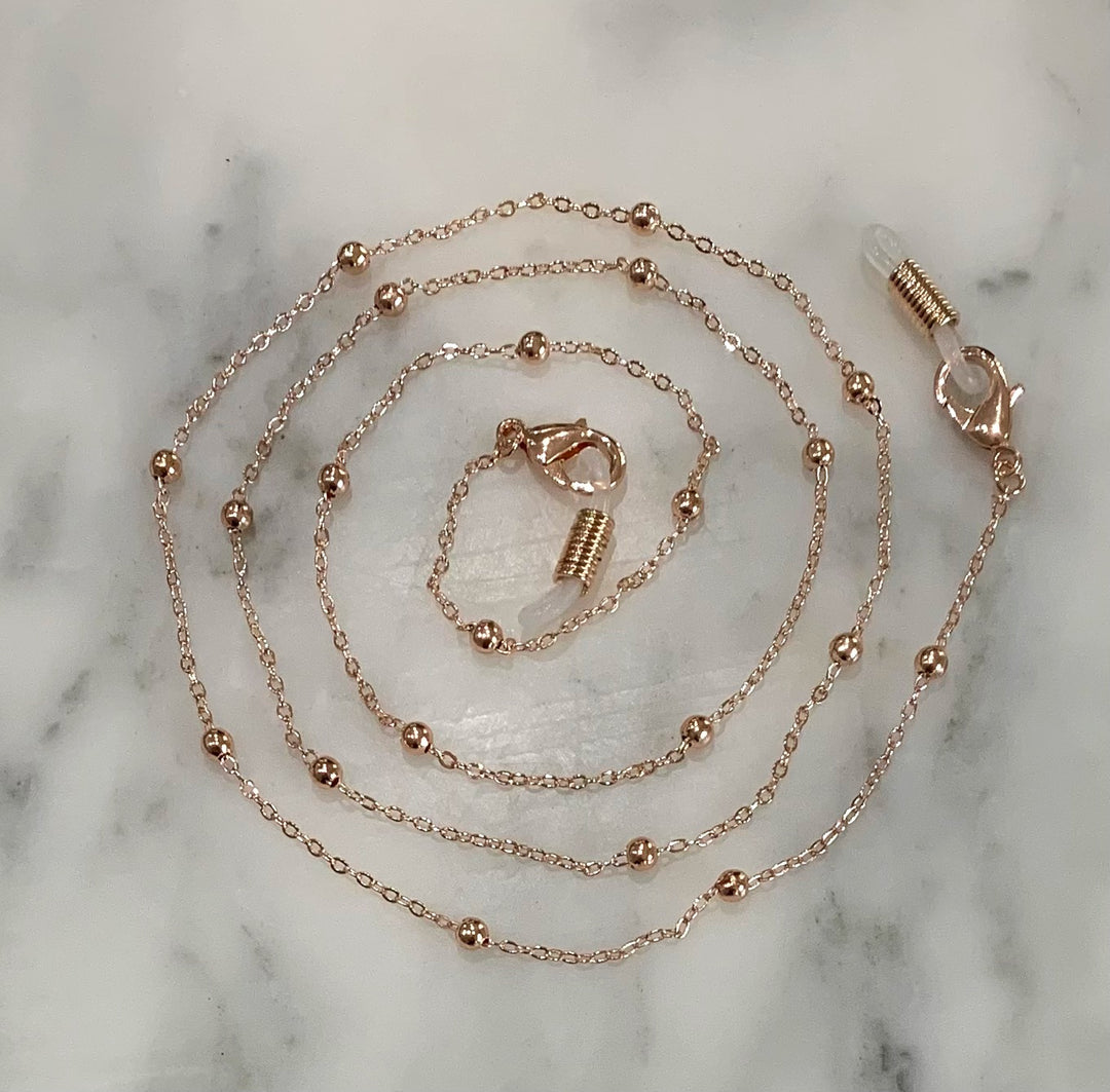 Glasses / Sunglasses Chain metal in Rose gold