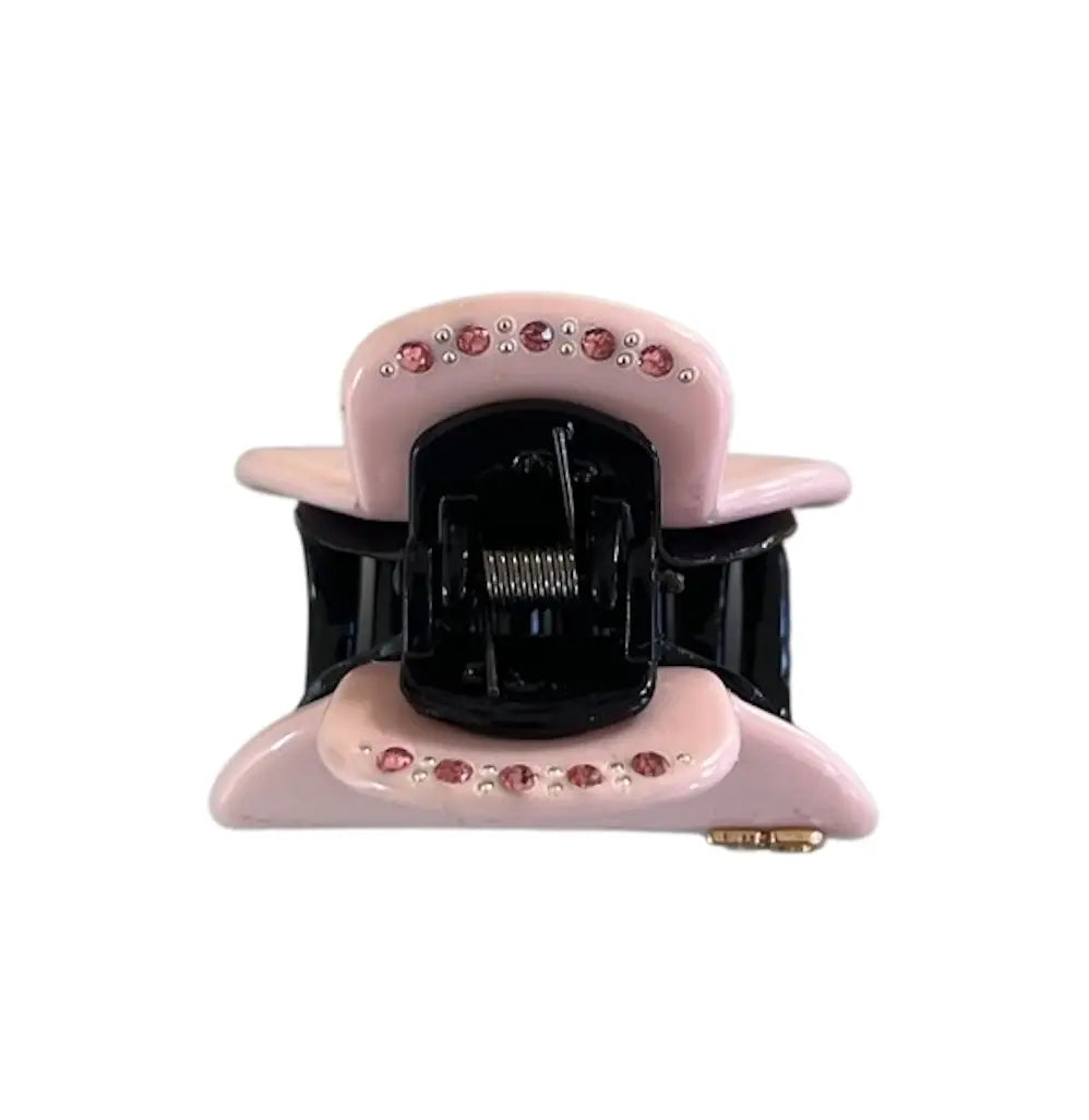 Acetate Small Hair Claw & crystals – Gelato Pink