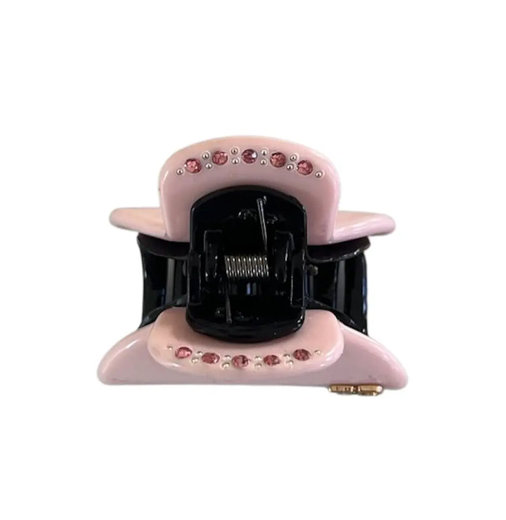 Acetate Small Hair Claw & crystals – Gelato Pink