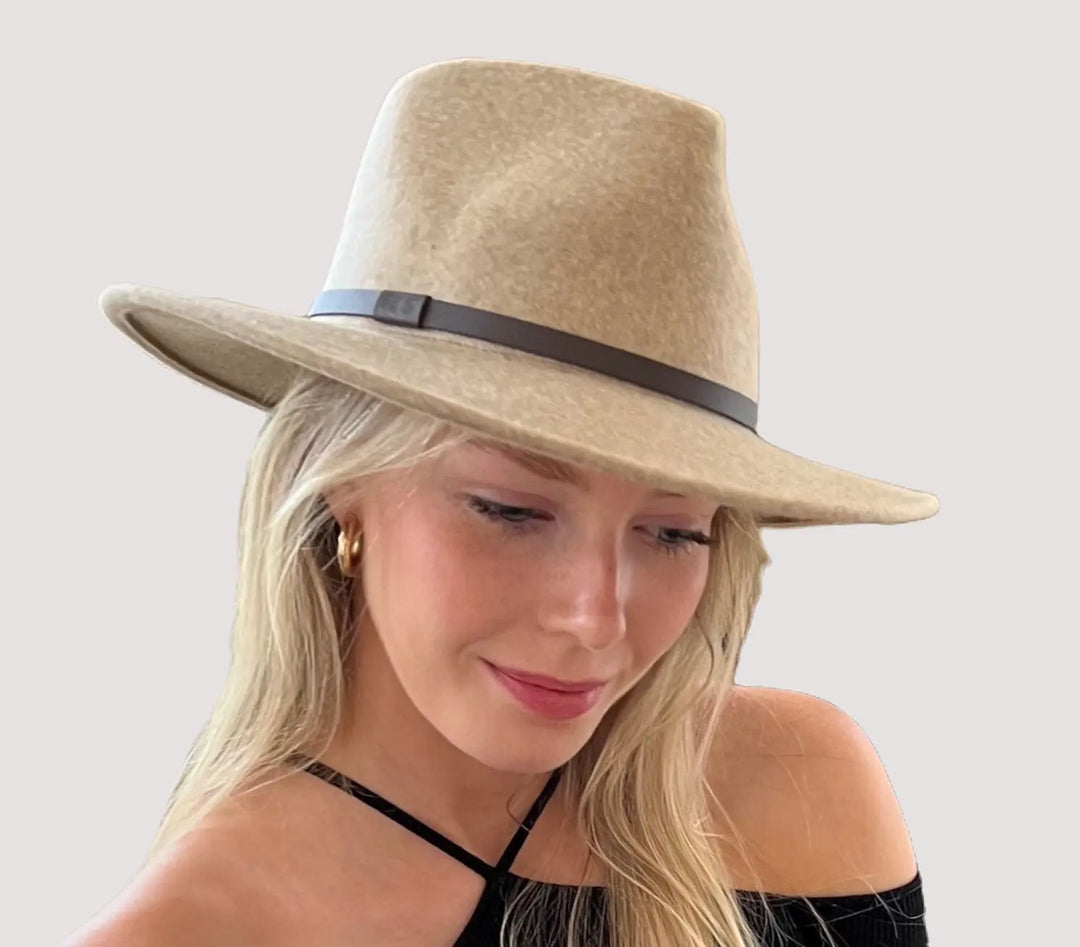 Premium Australian Wool Fedora in Light Brown/Fawn