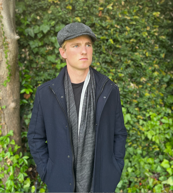 WS Scarf Unisex - Cashmere/ Mulberry Silk Scarf - JetBlack/Jetstream