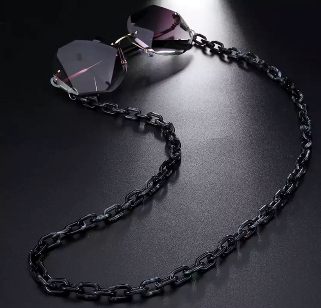 Glasses / Sunglass Chain - Black & SIlver