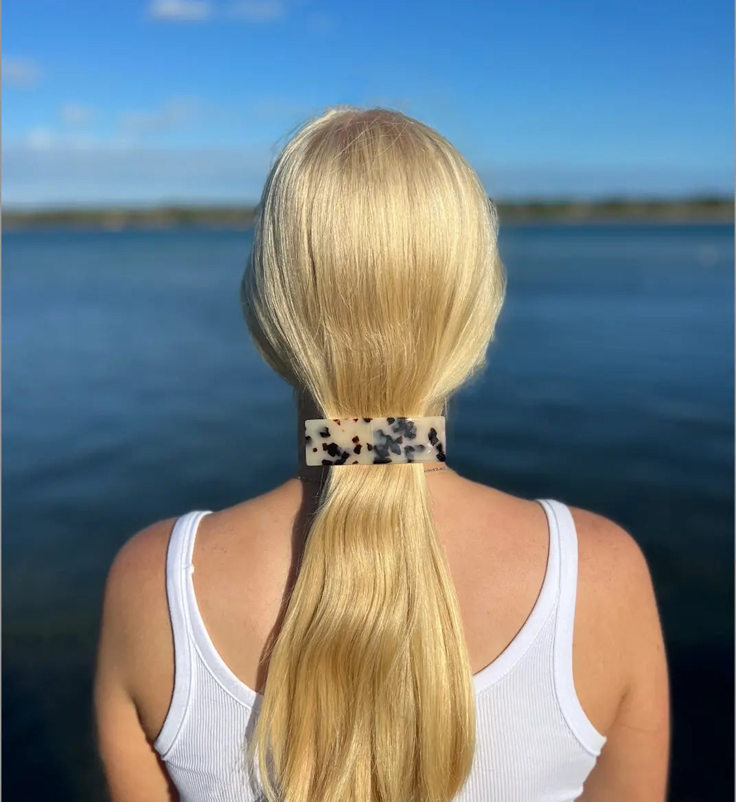 Acetate Barrette -  Oversized in Light Turtle
