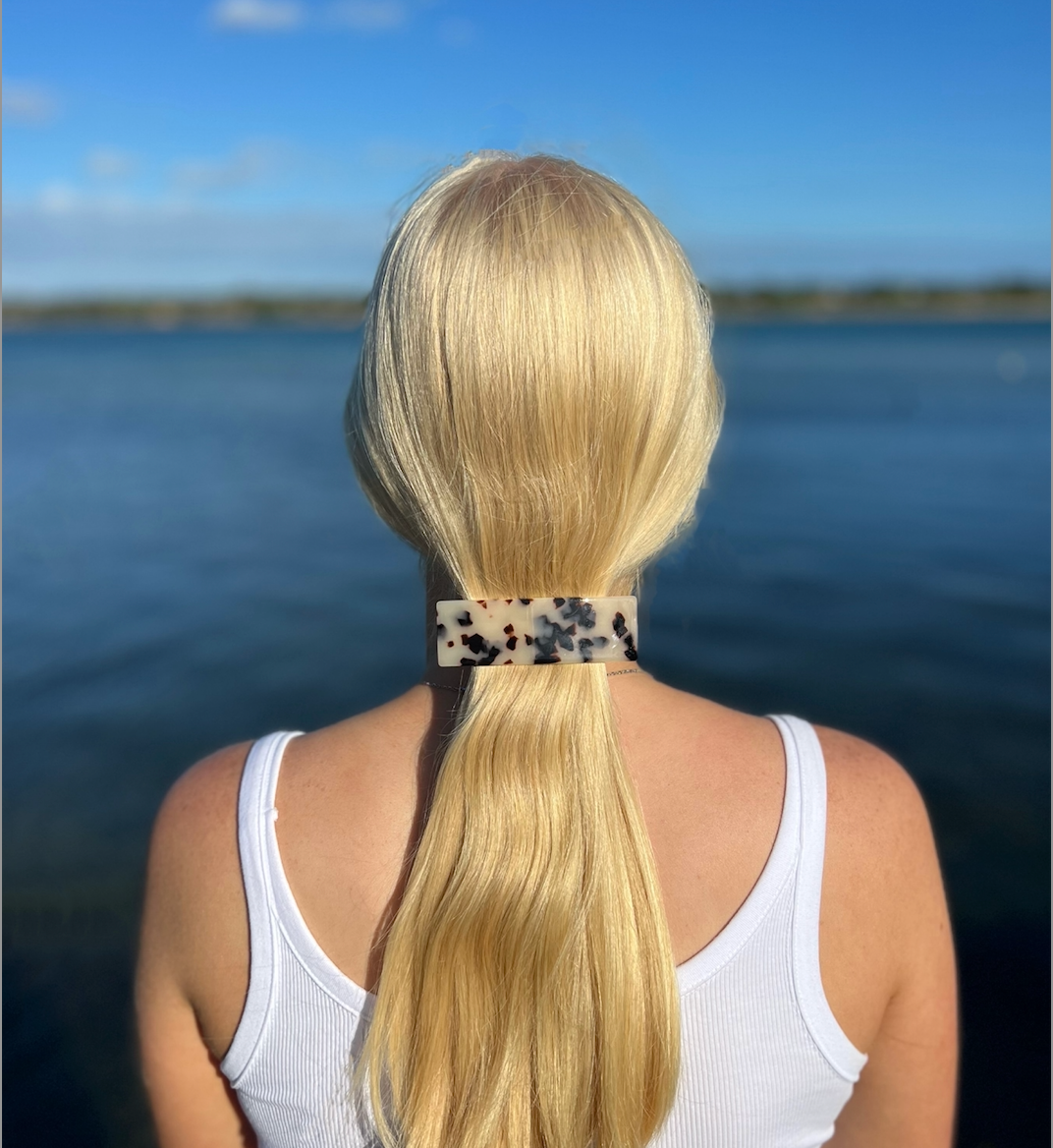 Acetate Barrette -  Oversized in Light Turtle