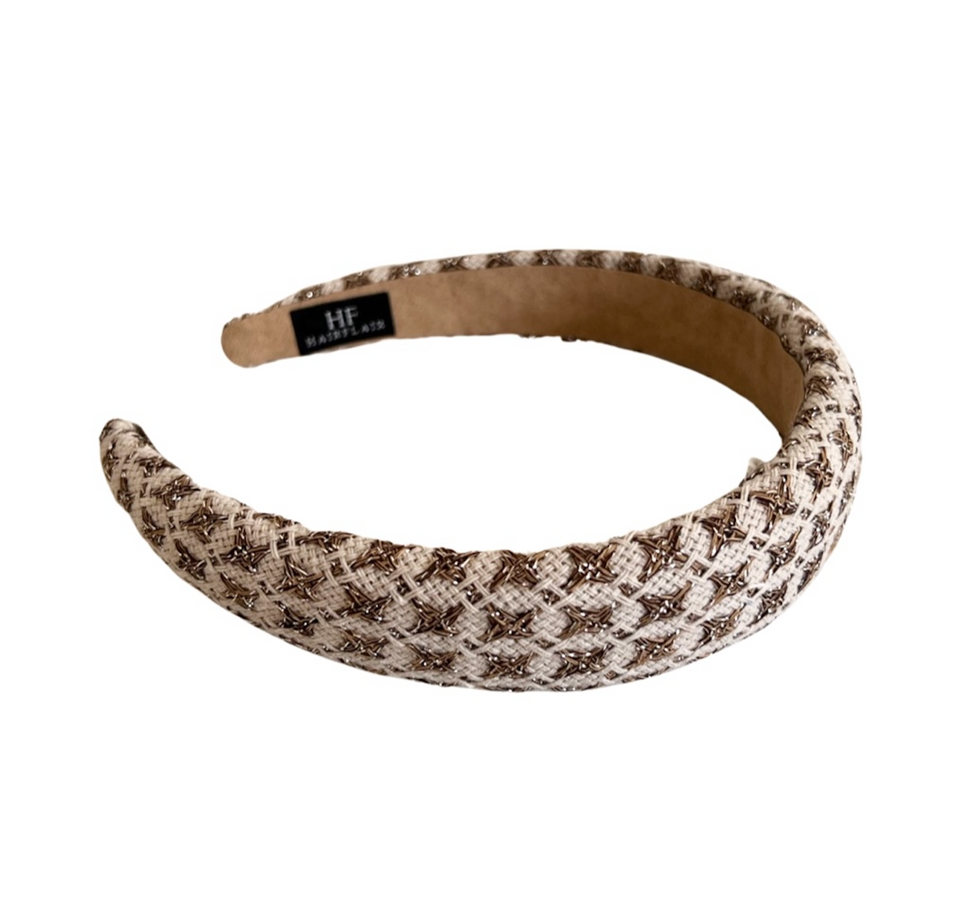 Plaid Padded Alice - Offwhite Gold