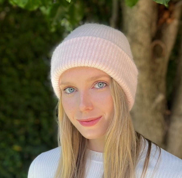 Angora Blend Slouch beanie -Pink