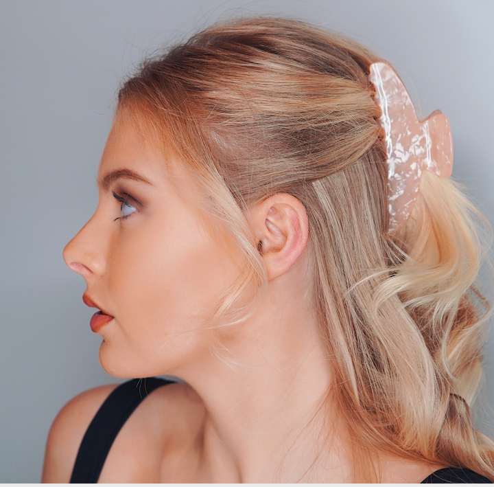 WS Premium extra large hair claw in Pink Pearl 728238947255