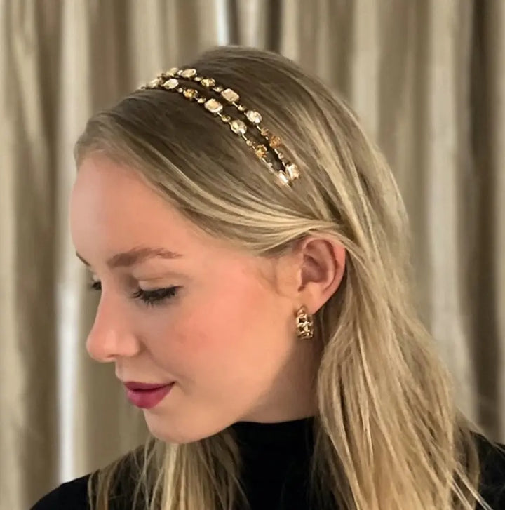 Headband Bling - Champagne Gems