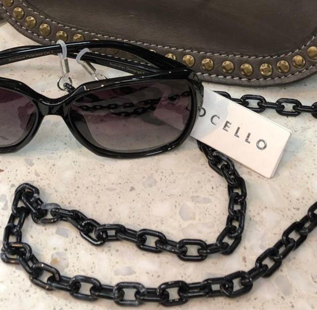 Glasses / Sunglass Chain - Black & SIlver